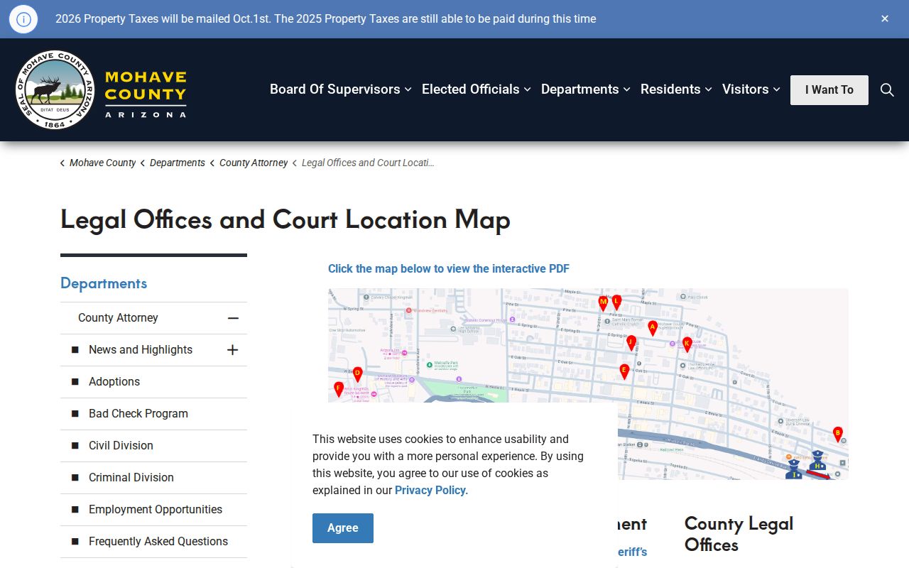Mohave County warrant records legal office and court list